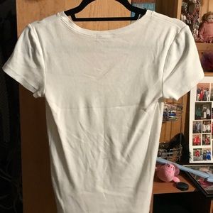 white Ralph Lauren polo t-shirt